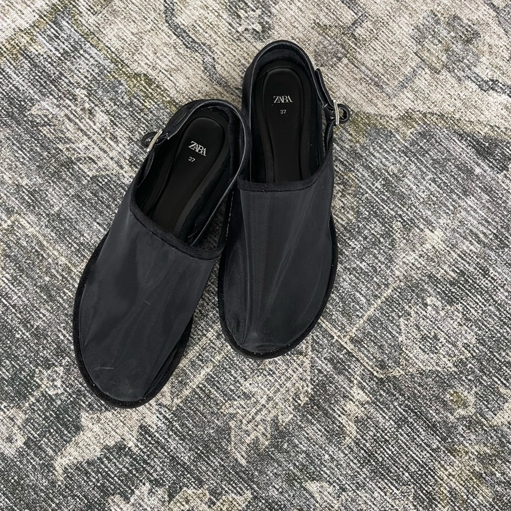 Zara mesh sling back flats